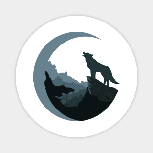 The Wolf who loves the moon Magnet